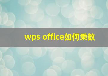 wps office如何乘数